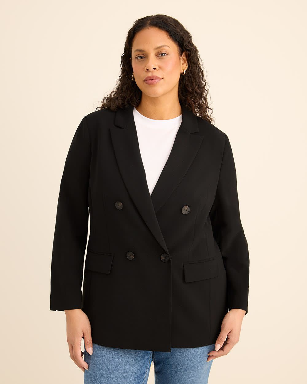 Veston de ville noir à double boutonnage