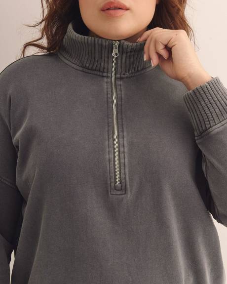 Half-Zip Cotton Pullover Sweatshirt - Active Zone Half-Zip Cotton Pullover Sweatshirt - Active Zone