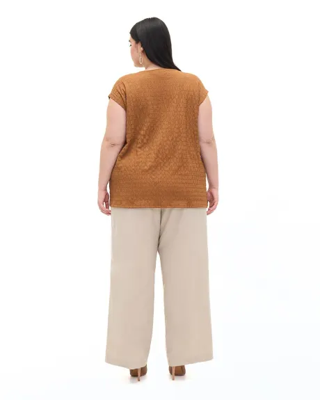 Knit Top with Crew Neck - Addition Elle