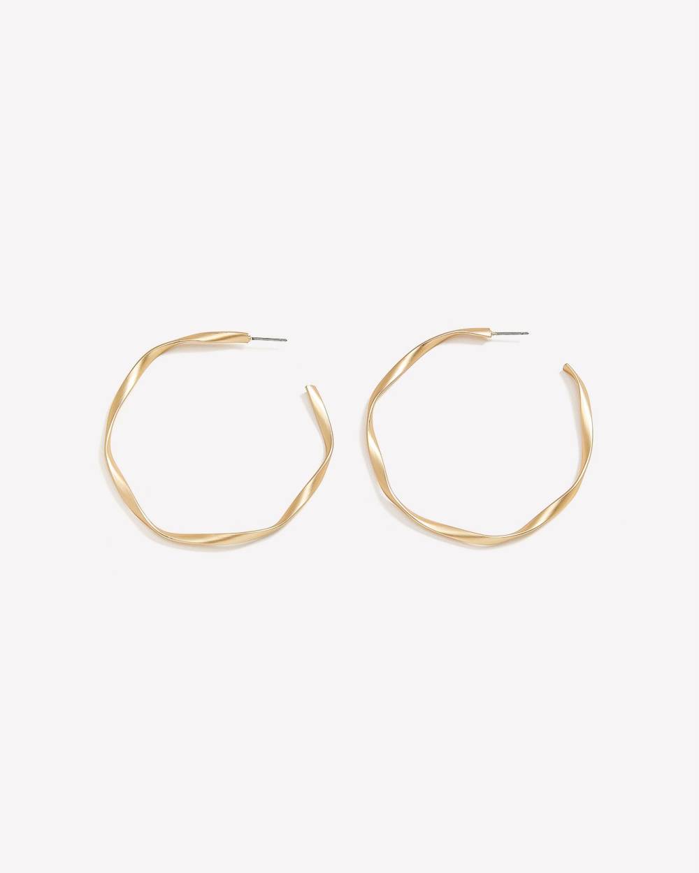 Large Golden Hoop Earrings - Addition Elle | Penningtons