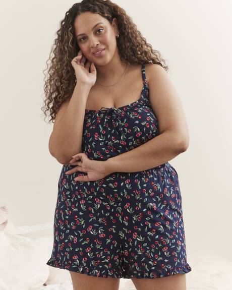 Camisole de pyjama à motif de fruits, coupe trapèze, tissu responsable - ti Voglio