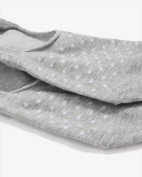 Chaussettes invisibles grises à mini pois