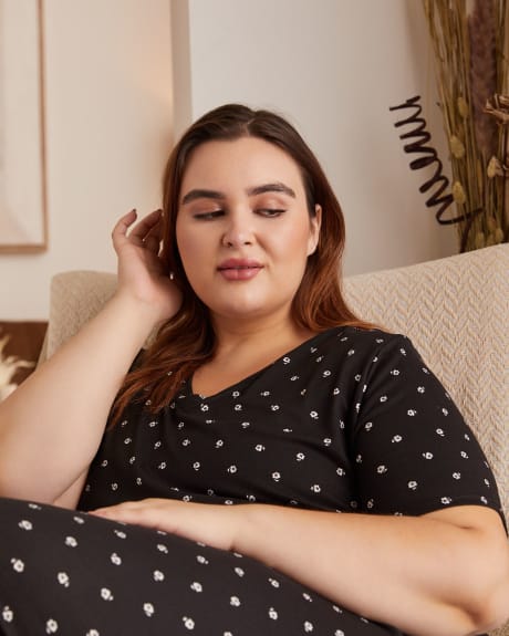Robe de nuit ultra douce avec imprimé floral - tiVOGLIO
