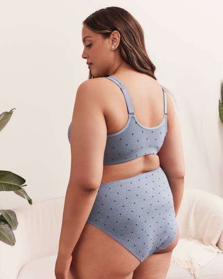 Dotted Front Closure Wireless Cotton Bra - ti Voglio