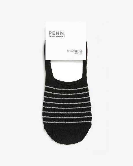 Black Striped Sneaker Socks
