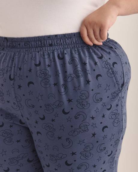 Sleep Joggers with Pockets and Smurfs Print - ti Voglio