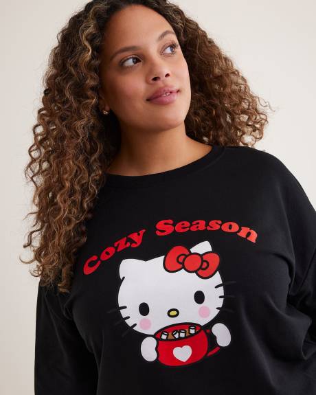 Crewneck Sweatshirt with Hello Kitty Cristmas Print