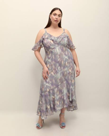 Sleeveless Ruffled V-Neck Dress - Addition Elle