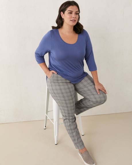 Petite, Plaid Savvy Fit Straight-Leg Pant - In Every Story