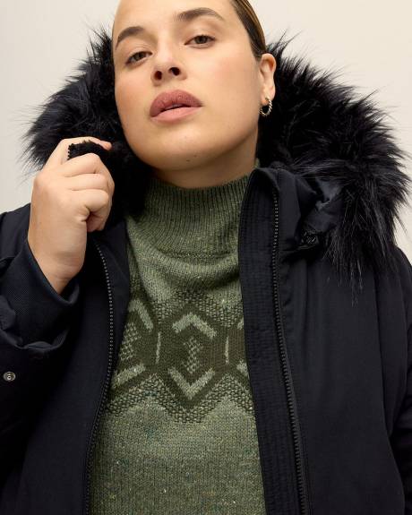 Parka avec capuche détachable ornée de fourrure synthétique