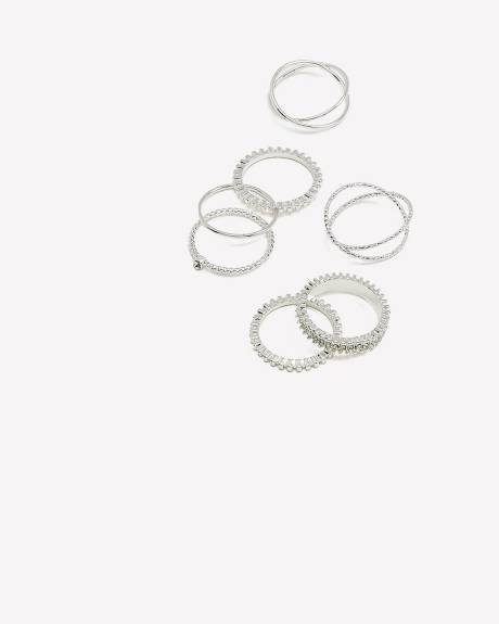 Assorted Dainty Rings, Set of 7