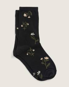 Crew Socks with Botanical Floral Print