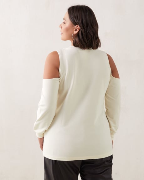 Cold-Shoulder French Terry Sweatshirt - Addition Elle