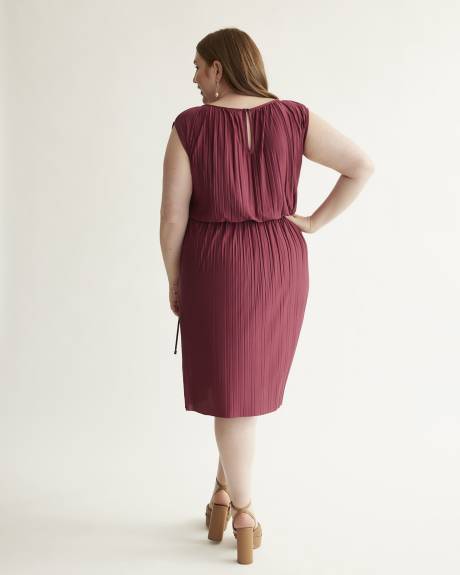Pleated Sleeveless Dress