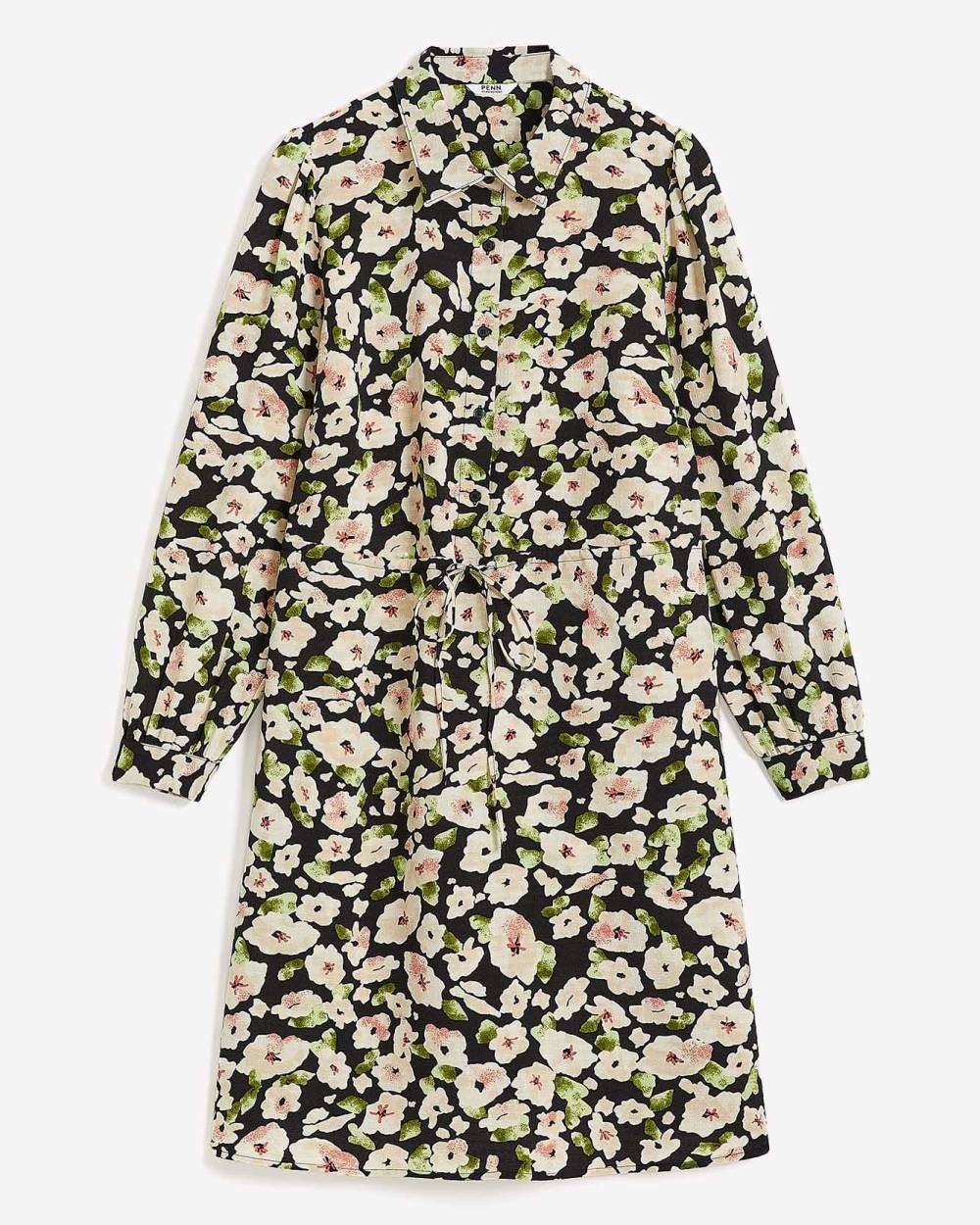 Robe tissée avec col chemise et manches longues Penningtons