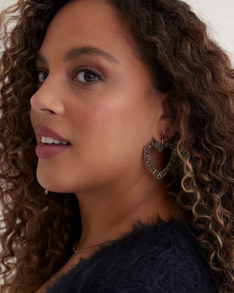 Heart Shape Stone Earrings