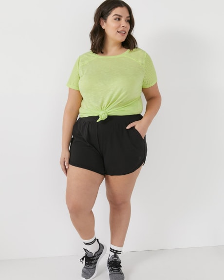 Ribbed Jersey Cotton Short with Elasticized Waistband - Active Zone