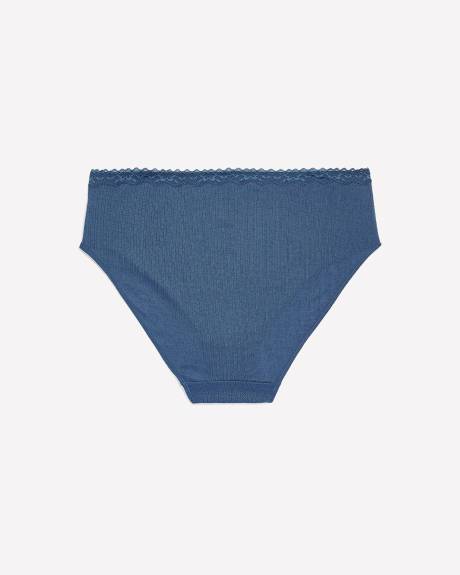 Culotte échancrée unie en mailles pointelle - ti Voglio