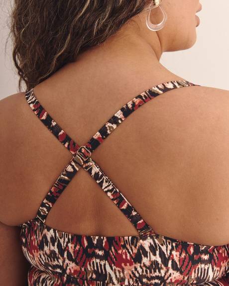 Plunge A-Line Tankini Top with Ring Details
