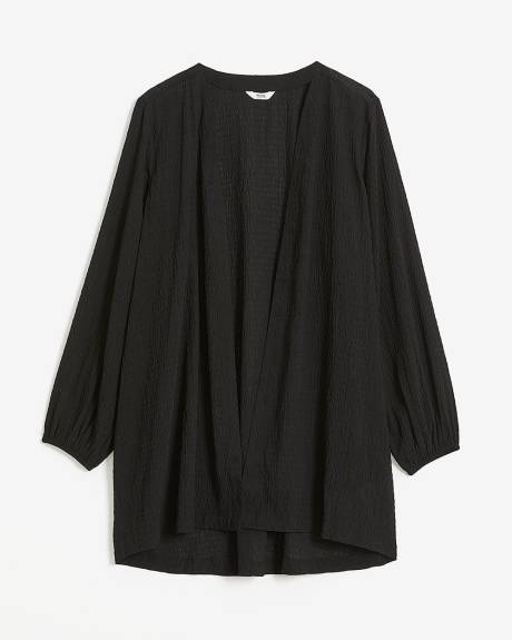 Black Kimono with Long Bubble Sleeves