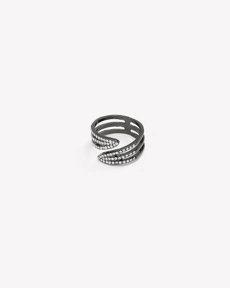 Open Shank Ring with Rhinestones