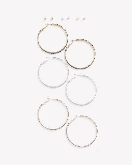 Boucles d'oreilles ornées de papier scintillant, ens. de 6