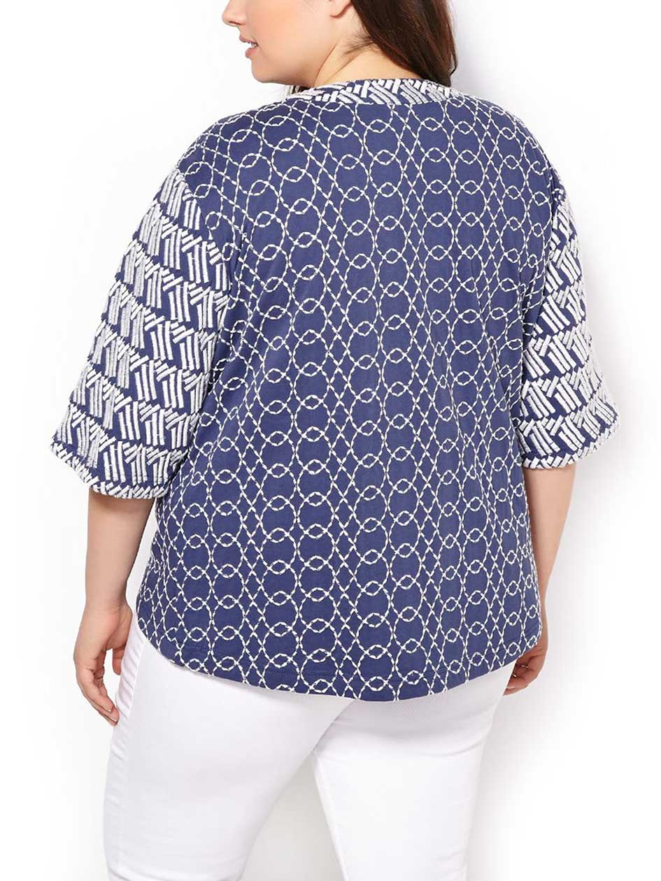 Elbow Sleeve Patterned Open Jacket Penningtons