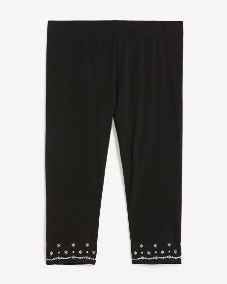 Legging capri avec broderie anglaise à l'ourlet - Essentiels PENN.