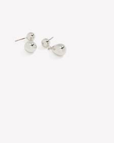 Silver Mini Puffy Tear Drop Earrings