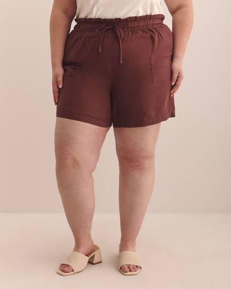 Linen Blend Pull-On Short
