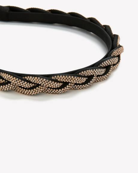 Rose Glitter Braided Headband