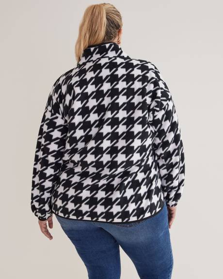 Printed Fleece Jacket With Zipper Closure - Active Zone