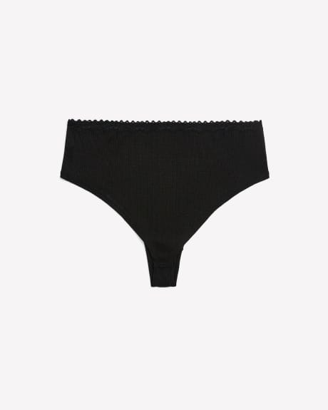 Pointelle Cheeky Brief, Lace Waistband and Bow - ti Voglio