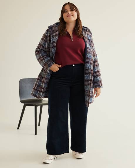 Mock-Neck Long-Sleeve Sweatshirt