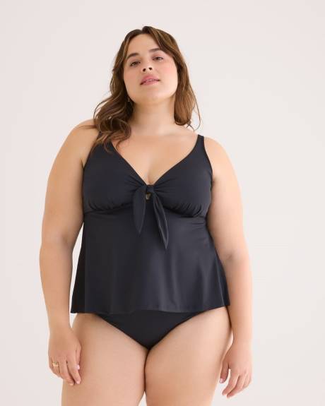 Black A-Line Tankini with Bow