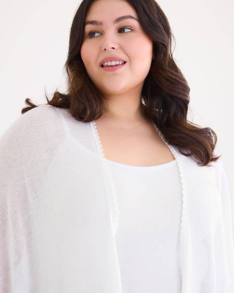 Knitted Cape with Picot Trim