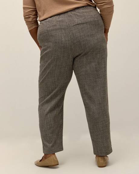 Pantalon à jambe fuselé à petit motif pied-de-poule