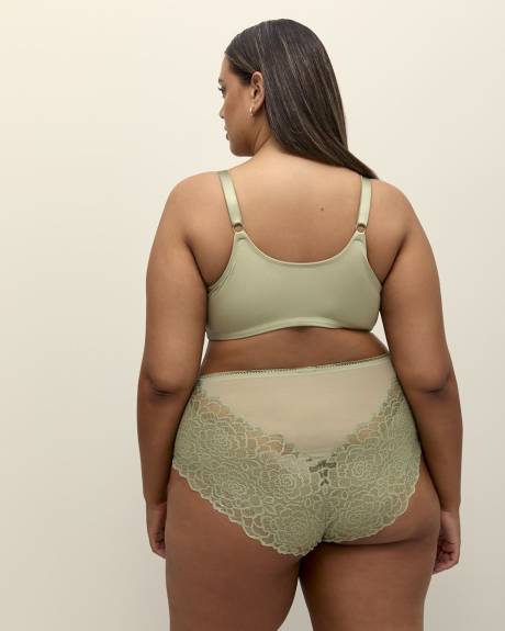 Soutien-gorge non doublé en dentelle avec fermeture avant et armatures – Déesse Collection