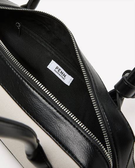 Black and White Baguette Canvas Bag