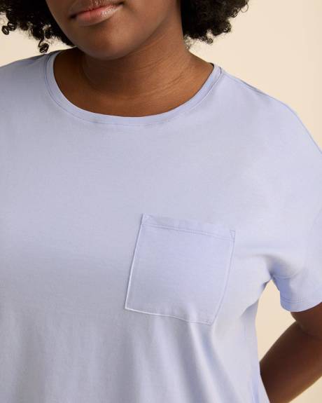 T-shirt de pyjama &agrave; manches courtes avec petite poche, coupe carr&eacute;e - ti Voglio