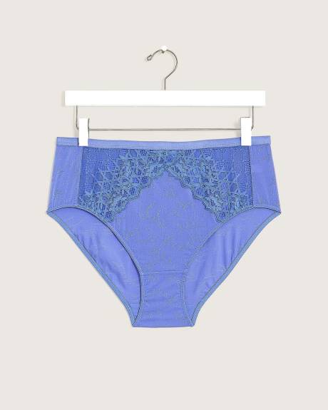 Culotte échancrée bleue avec dentelle - Déesse Collection
