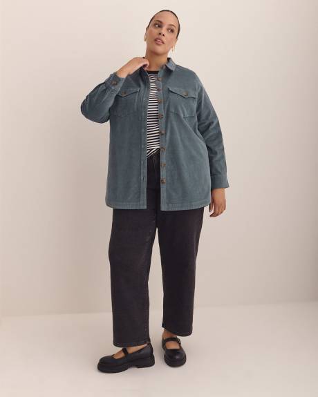 Corduroy Buttoned Down Shirt with Patch Pockets