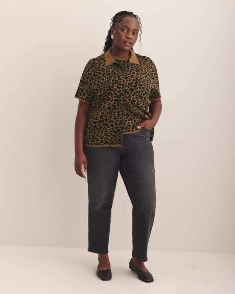 Short-Sleeve Cardigan Sweater - Addition Elle