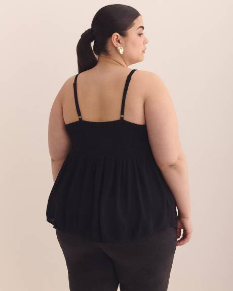 Blouse sans manches bimatière
