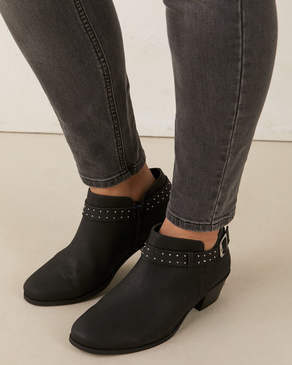 Extra Wide Width Studded Ankle Booties - Addition Elle