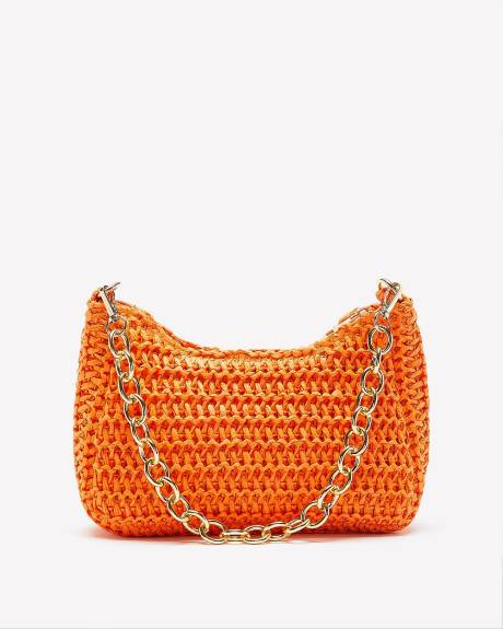 Sac à main en paille avec chaîne dorée - Addition Elle