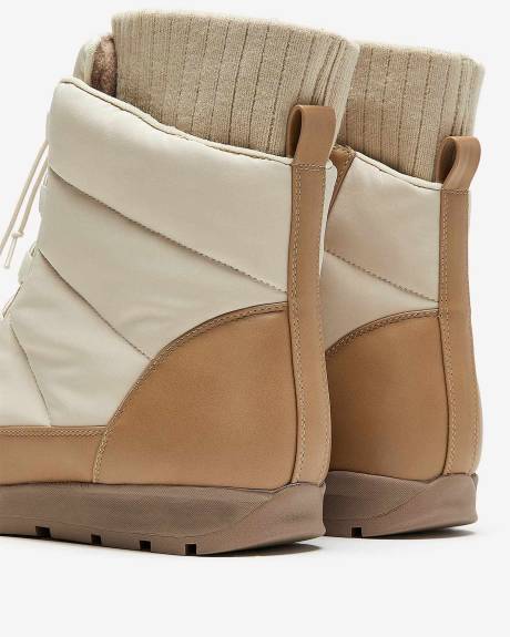 Extra Wide Width, Winter Puffer Booties with Sock Insert