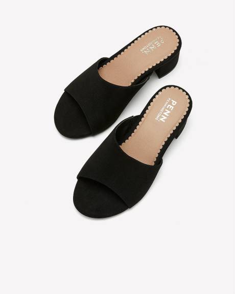 Extra Wide Width, Faux-Suede Block Heel Mule