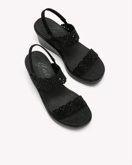 Wide Width, Sling-Back Sassy Dayz Wedge Sandal - Skechers