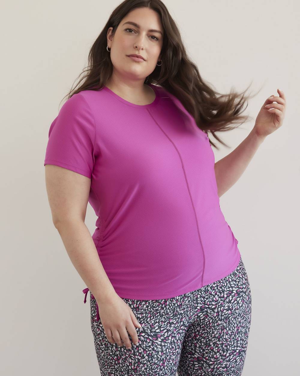 T-Shirt with Shirring Side Details - Active Zone | Penningtons